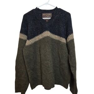 Vintage Abercrombie Fitch 100% Wool Forest Green Y2K Winter Sweater Size XL